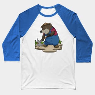 Mole as Farmer with Hoe Baseball T-Shirt